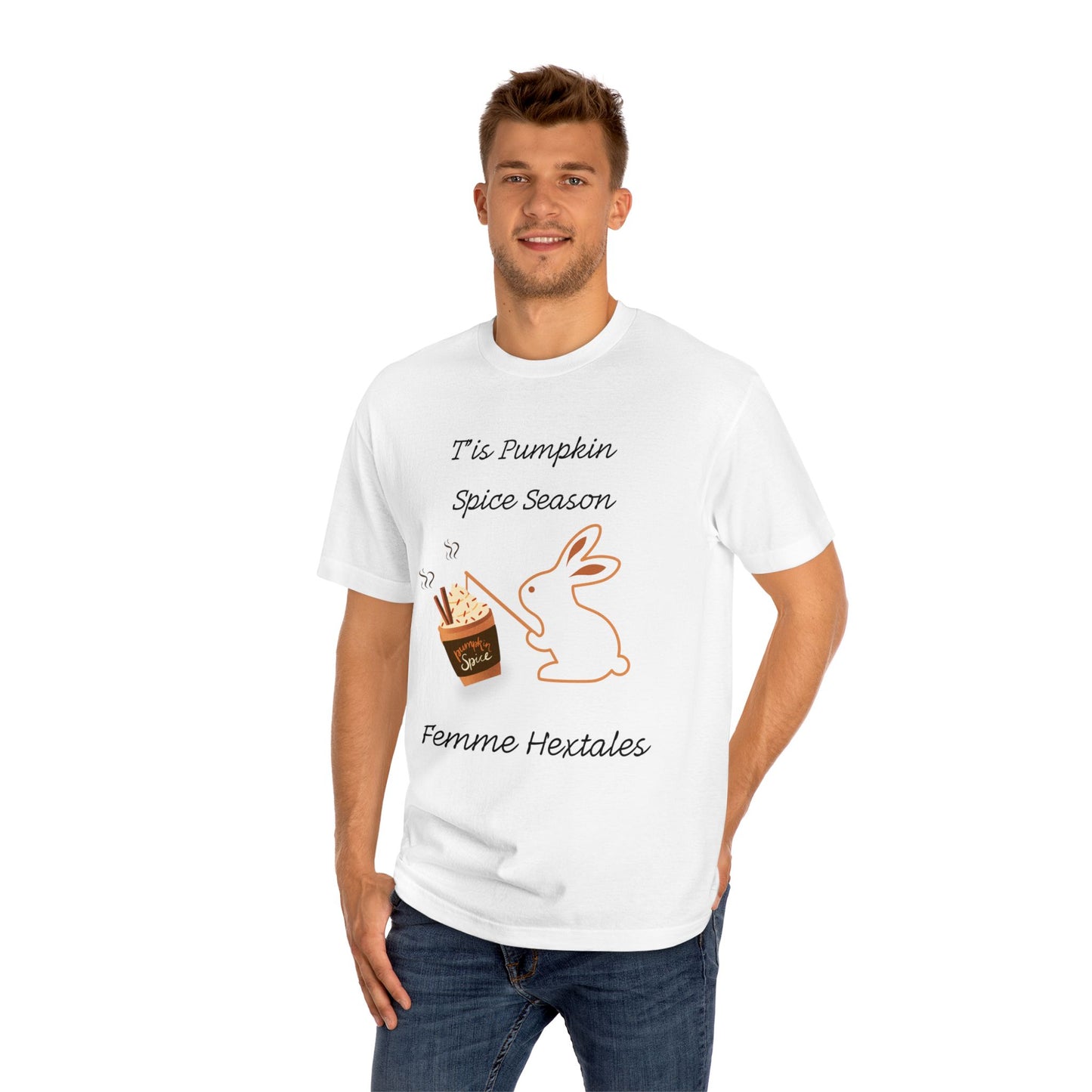 Pumpkin Spice Season Bunny Shirt – Cute Fall Coffee Graphic Tee | Femme Hextales