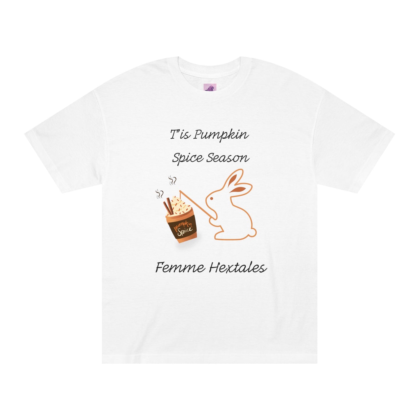 Pumpkin Spice Season Bunny Shirt – Cute Fall Coffee Graphic Tee | Femme Hextales