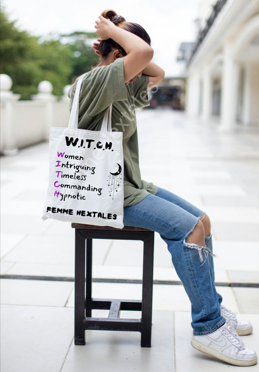 W.I.T.C.H. Tote Bag, Empowering Women Tote, Boho Goddess Accessories, Witchy Vibes Handbag, Perfect Gift for Her